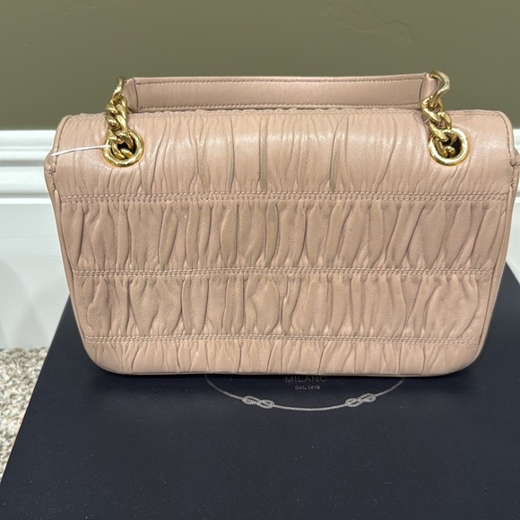 Prada beige Napa Gaugre Crossbody gold hardware comes in full kit box dust bag - Picture 3 of 7